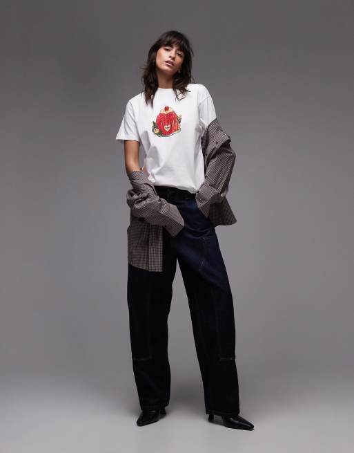 Carhartt WIP – Vit, kortärmad t-shirt med puddingtryck , 2 av 4