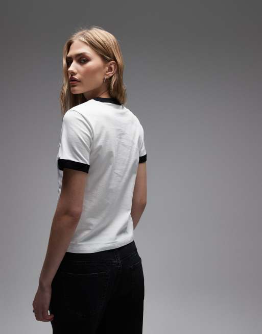 Carhartt WIP – Vit och svart t-shirt med kantrand, 3 av 4