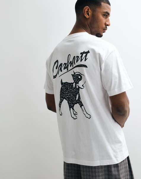 Carhartt WIP – Vit t-shirt i regular fit med logga och valptryck baktill - view 1