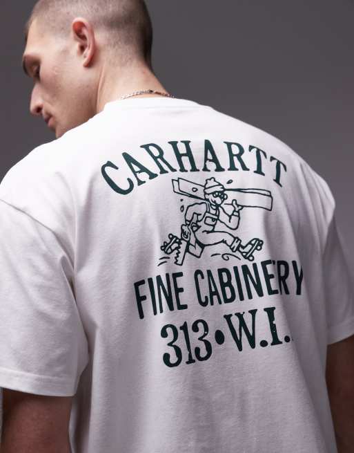 Carhartt WIP – Vit t-shirt med 'cabinetry'-tryck, 2 av 4