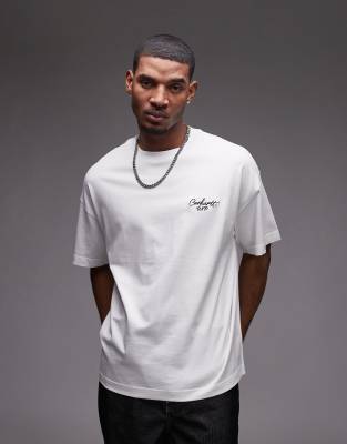 Carhartt WIP – Vit t-shirt med signaturlogga - view 1