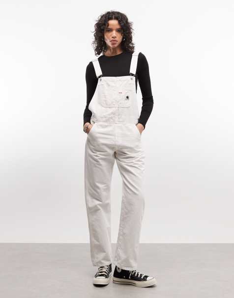 Carhartt WIP – Vita hängselbyxor i denim - view 1