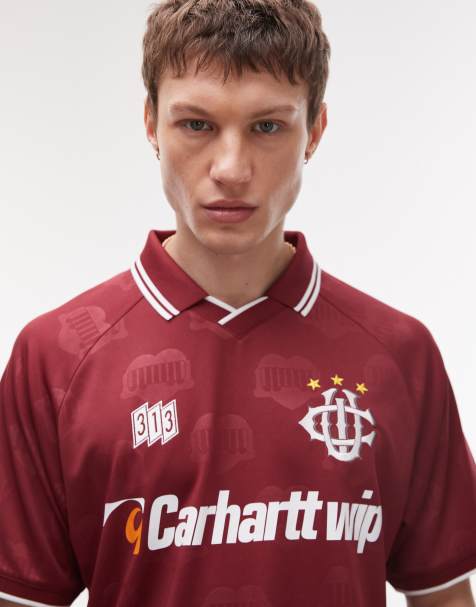 Carhartt WIP - Voetbalshirt in bordeauxrood - view 1