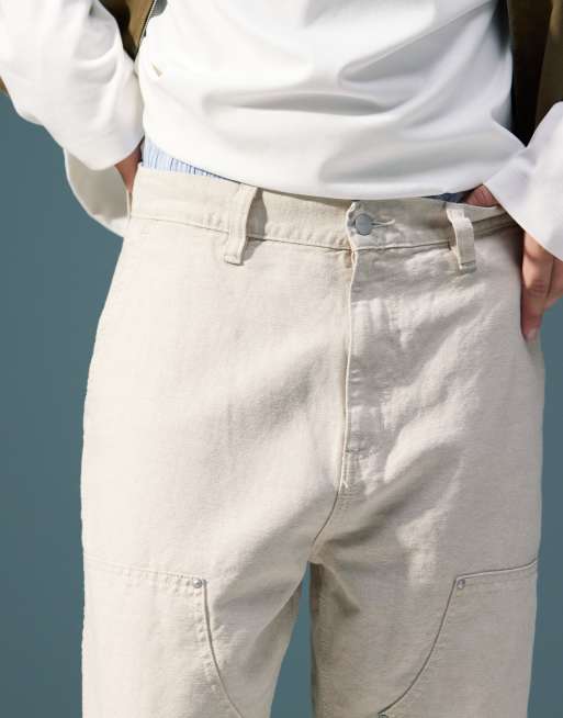 Carhartt WIP Walter double knee pants in light beige (part of a set), 3 of 5