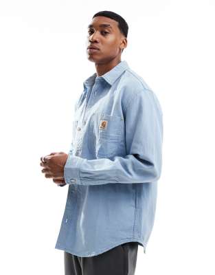 Carhartt WIP Carhartt WIP walter double pocket denim over shirt in blue