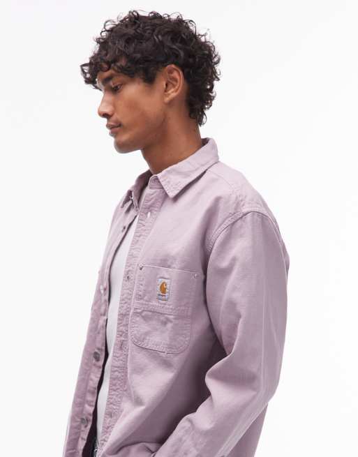 Carhartt WIP – Walter – Hemdjacke in Nebelrosa mit Taschendetail, 4 von 5