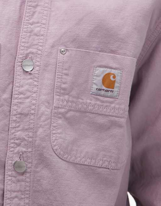 Carhartt WIP – Walter – Hemdjacke in Nebelrosa mit Taschendetail, 5 von 5