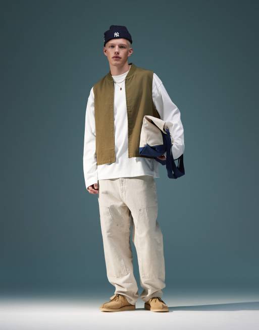 Carhartt WIP – Walter – Jasnobeżowe spodnie ze wzmocnieniem na kolanach, część zestawu