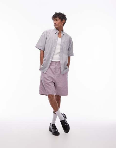 Carhartt WIP walter single knee relaxed fit short in pink fog