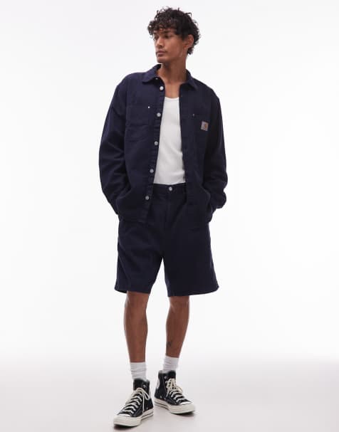 Carhartt WIP walter shirt jacket with pocket & short co-ord detail in navy - view 1