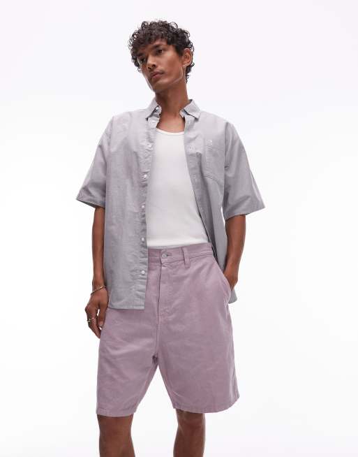 Carhartt WIP walter single knee relaxed fit short in pink fog, 2 of 5