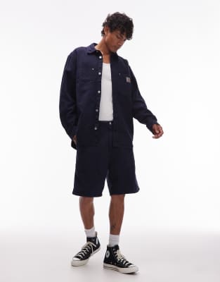 Carhartt Walter Single Knee Relaxed Fit Shorts In Blue