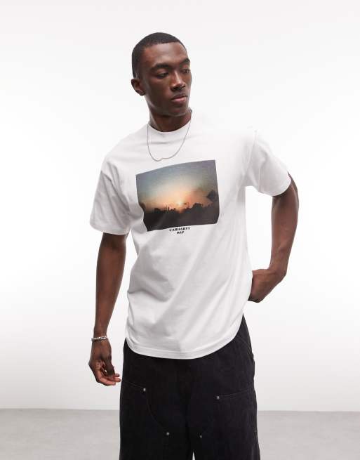 Carhartt WIP - Warm Views - T-shirt avec imprimé au dos et sur le devant - Blanc, 5 de 5