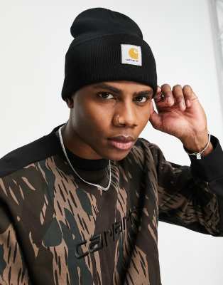 Carhartt Hat Logo Hats In Black Acrylic In Black