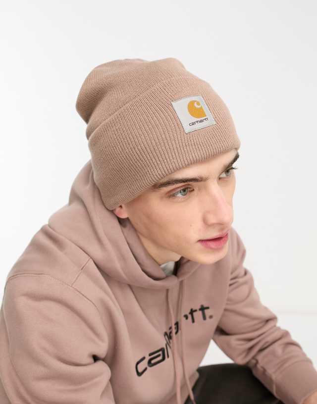 Carhartt WIP watch beanie in pink