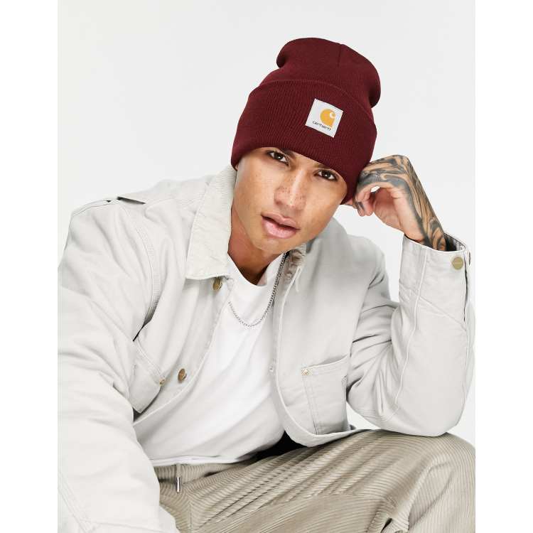 carhartt red and white beanie