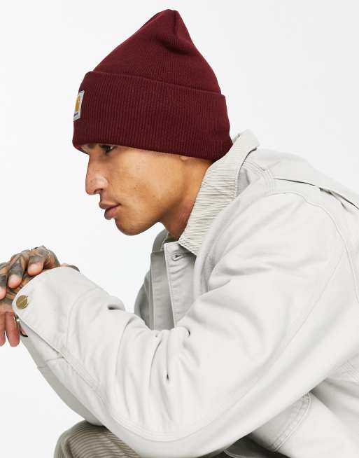 carhartt red and white beanie