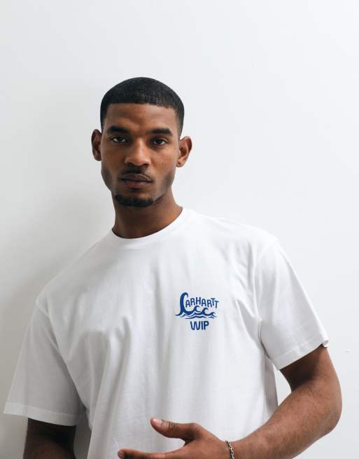 Carhartt WIP waves back print t-shirt in white, 2 of 5