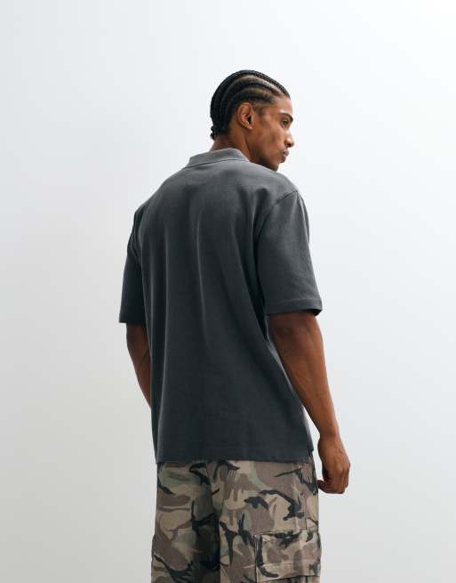 Carhartt WIP Wayne polo in washed black, 4 of 5