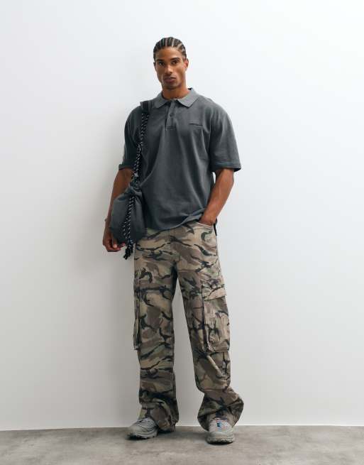 Carhartt WIP Wayne poloshirt in gewassen zwart, 2 van 5