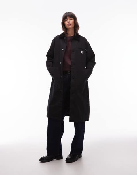 Carhartt WIP webster longline coat in black - view 1
