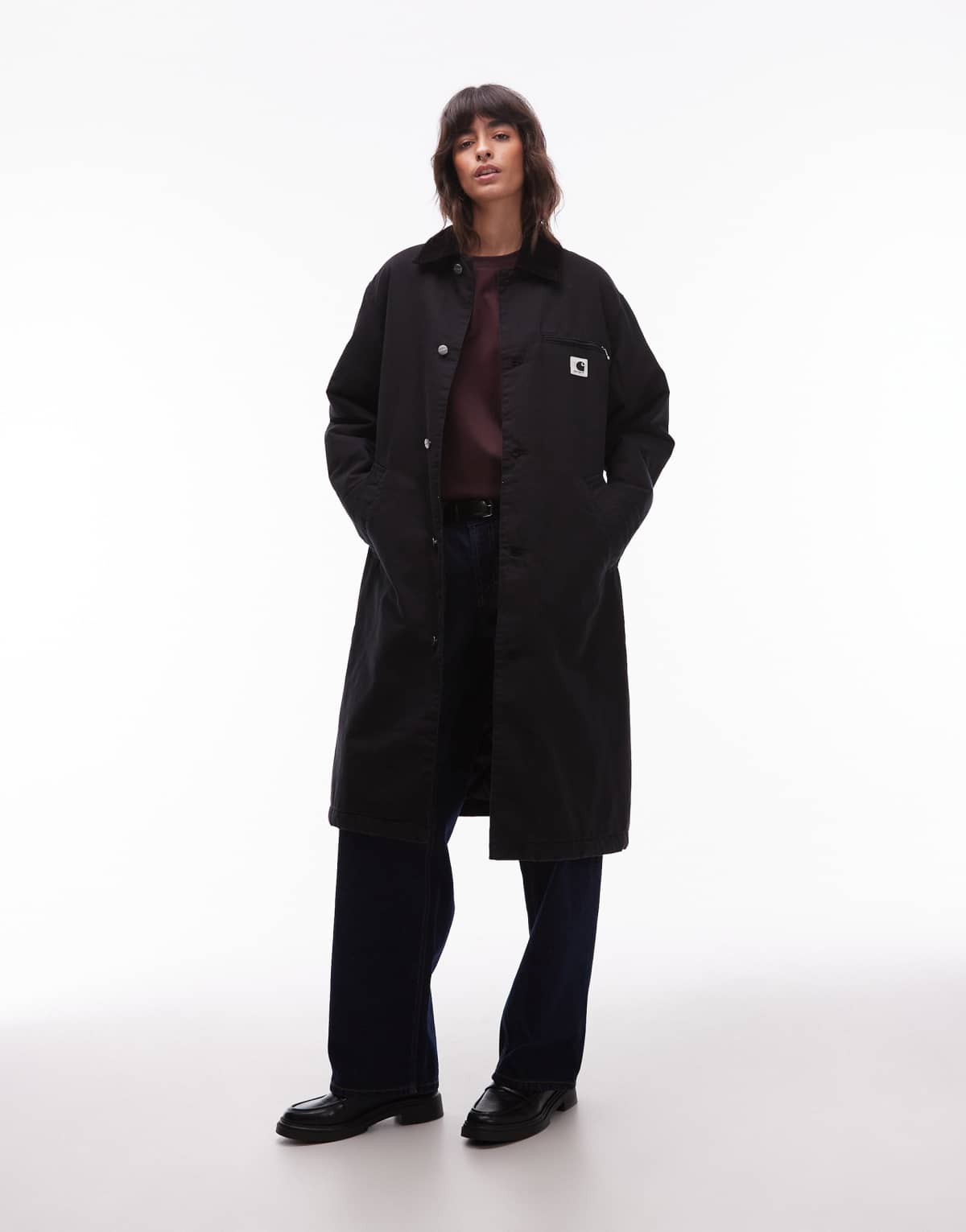 Carhartt WIP webster longline coat in black