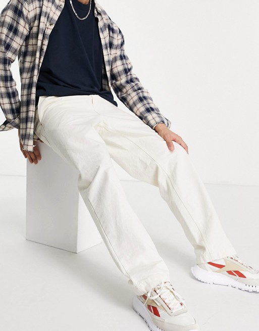Carhartt WIP wesley tapered pant in off white