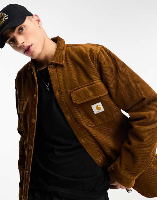 Carhartt homme  Veste matelassée en velours beige pour hommes