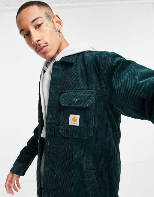 Carhartt WIP whitsome corduroy overshirt in green