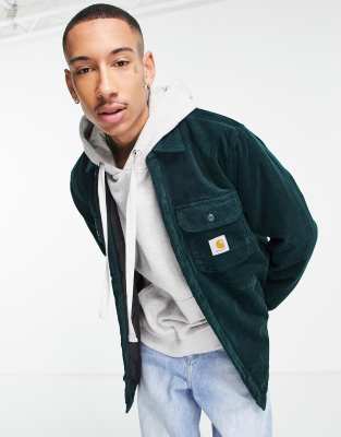 Carhartt WIP whitsome corduroy overshirt in green | ASOS