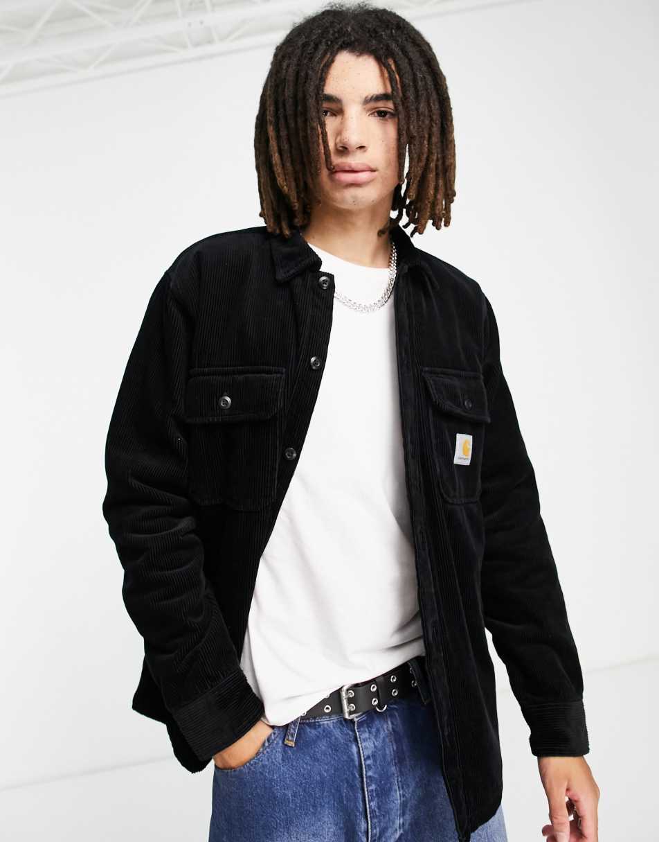 Carhartt WIP whitsome corduroy shacket in black atlaspt