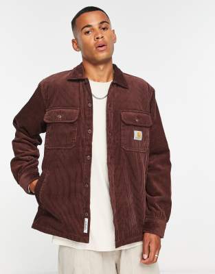 Carhartt WIP Whitsome corduroy shacket in brown - ASOS Price Checker