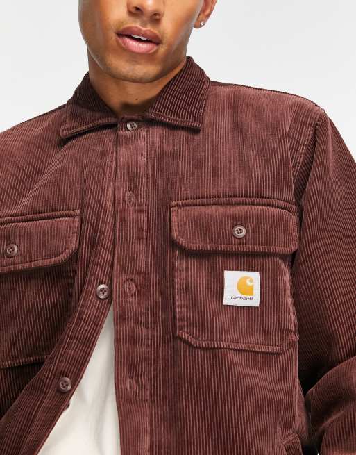 Carhartt WIP whitsome corduroy shacket in brown