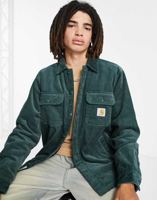 Carhartt WIP whitsome corduroy shacket in green | ASOS