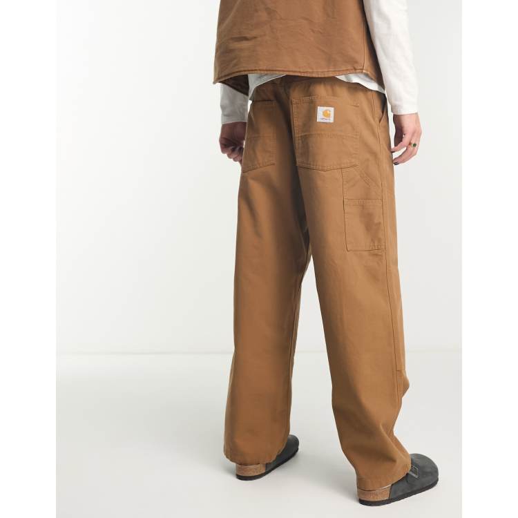 Carhartt WIP wide leg panel pant in brown