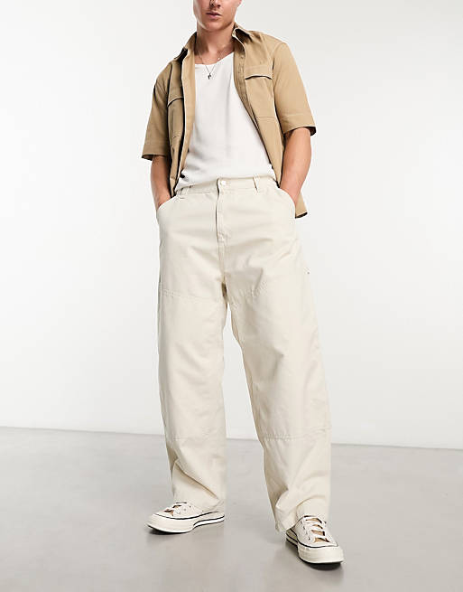 Carhartt WIP wide panel relaxed straight pants in white