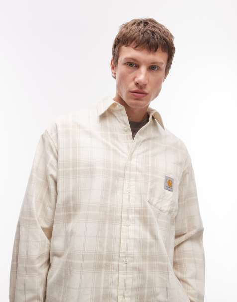 Carhartt WIP - Wilbur - Camicia bianca e beige in flanella a quadri - view 1