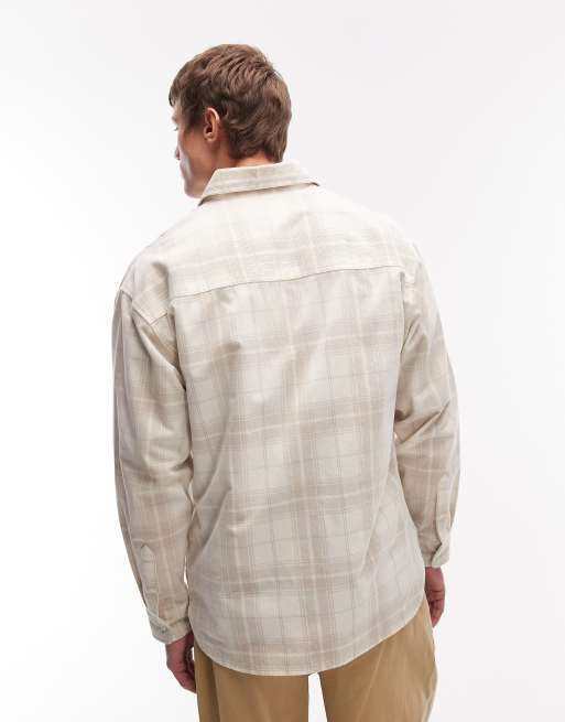 Carhartt WIP - Wilbur - Hvid og beige skjorte med tern i flonel, 4 af 5