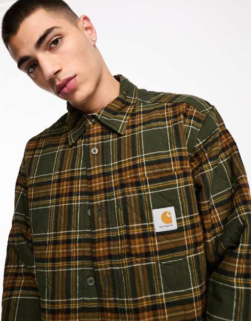 Carhartt WIP – Wiles – Zielona pikowana koszula, 4 z 4