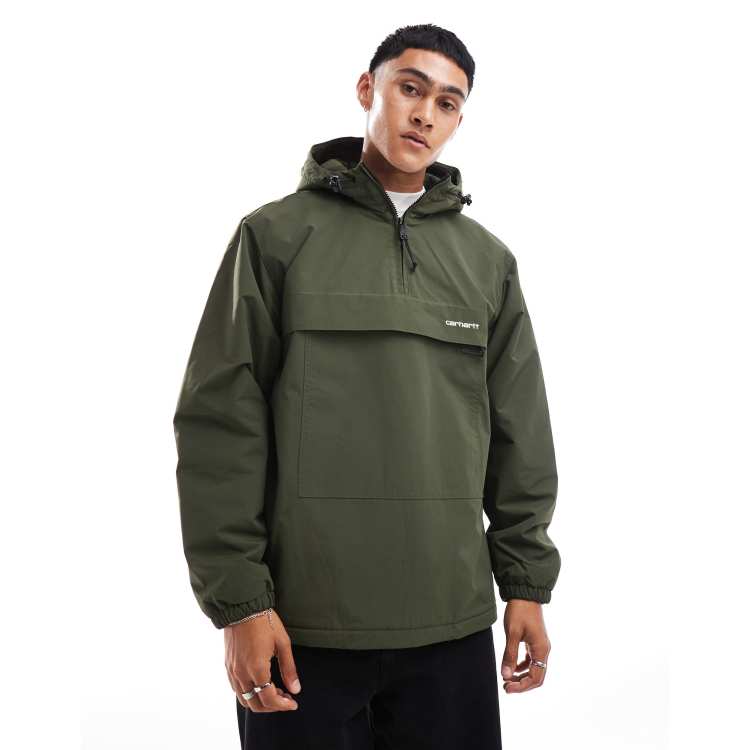 Carhartt WIP windbreaker 3/4 zip pullover in green | ASOS