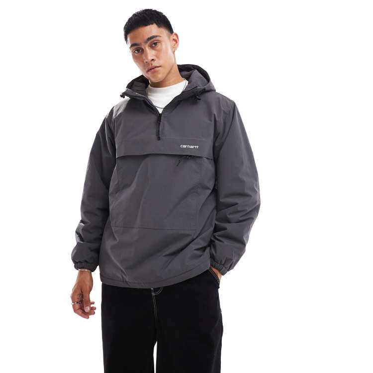 Carhartt WIP windbreaker 3 4 zip pullover in grey