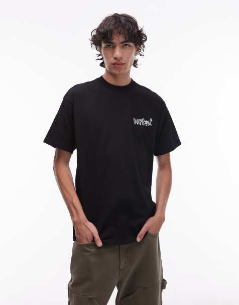 Carhartt WIP - Wiptopia Script - Sort T-shirt med løs pasform - view 1