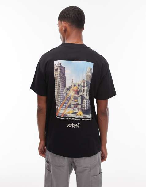 Carhartt WIP - Wiptopia - T-shirt met losse pasvorm en print op de achterkant in zwart - view 1