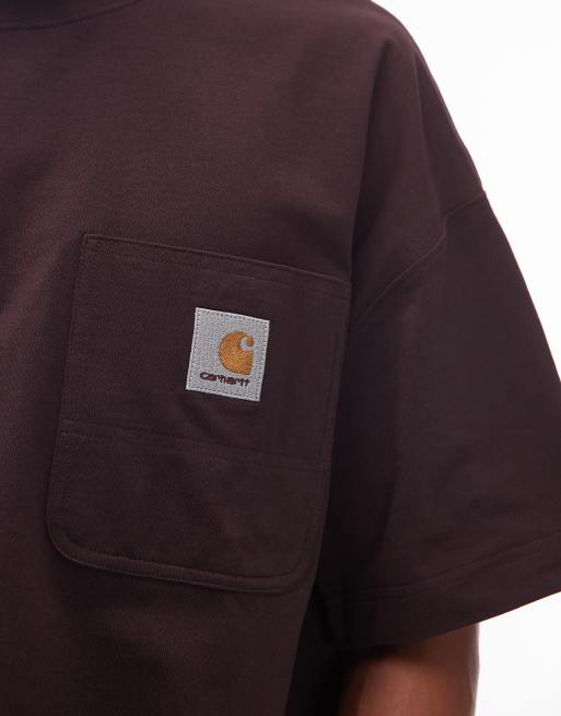 Carhartt WIP - Work Pocket - Brun T-shirt i firkantet pasform, 5 af 5