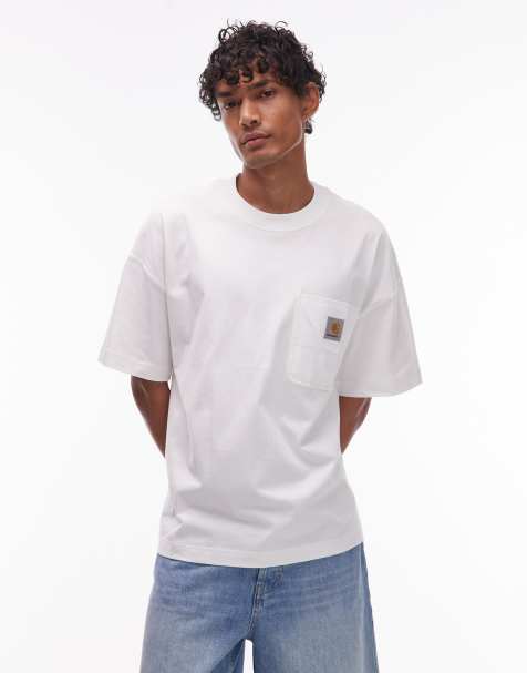 Carhartt WIP - Work Pocket - Hvid T-shirt i firkantet pasform - view 1