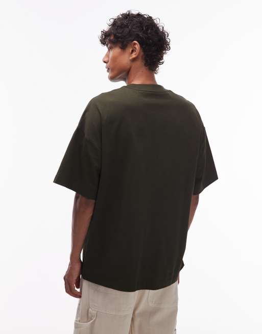 Carhartt WIP - Work Pocket - Olivengrøn T-shirt i firkantet pasform, 3 af 5