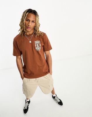 Carhartt WIP workaway t-shirt in brown - ASOS Price Checker