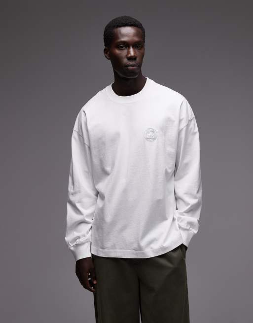 Carhartt WIP world class back print boxy fit long sleeve t-shirt in white , 3 of 5