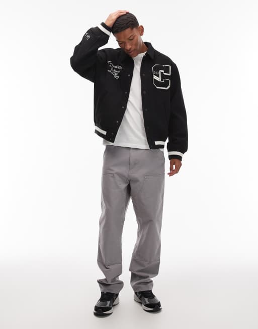 Carhartt WIP world class varsity bomber jacket in black | ASOS