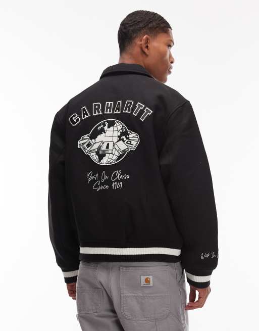 Carhartt WIP world class varsity bomber jacket in black | ASOS